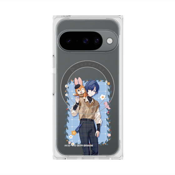 Premium Square Case with Pixelsnap［ Hatsune Miku × Kuppy Ramune - KAITO × Kuppy - Full-body Illustration 1 ］