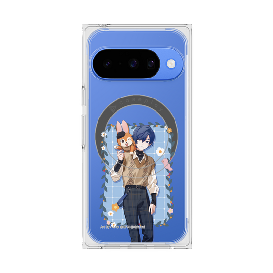 Premium Square Case with Pixelsnap［ Hatsune Miku × Kuppy Ramune - KAITO × Kuppy - Full-body Illustration 1 ］