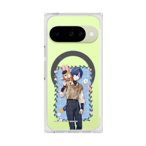 Premium Square Case with Pixelsnap［ Hatsune Miku × Kuppy Ramune - KAITO × Kuppy - Full-body Illustration 1 ］
