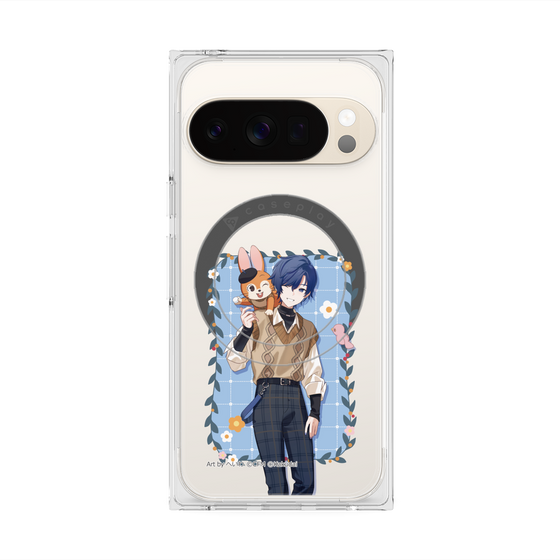 Premium Square Case with Pixelsnap［ Hatsune Miku × Kuppy Ramune - KAITO × Kuppy - Full-body Illustration 1 ］