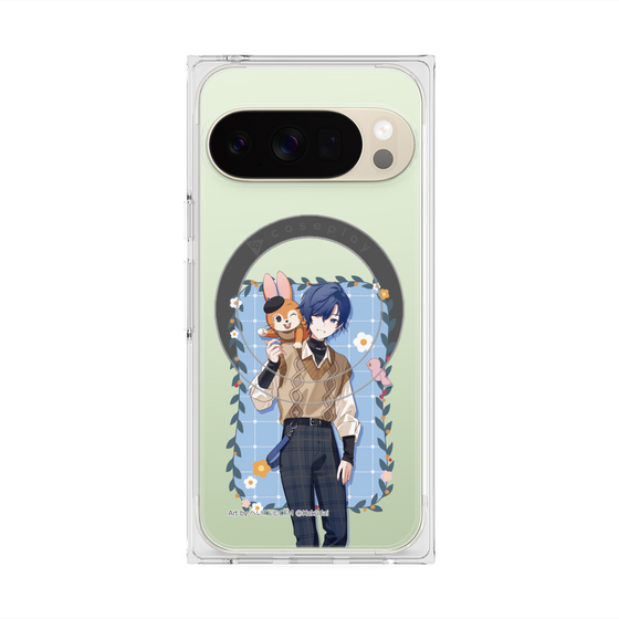 Premium Square Case with Pixelsnap［ Hatsune Miku × Kuppy Ramune - KAITO × Kuppy - Full-body Illustration 1 ］