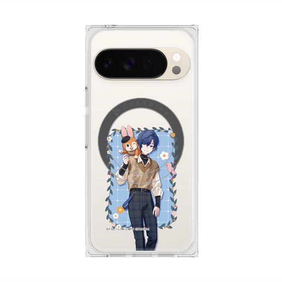 Premium Square Case with Pixelsnap［ Hatsune Miku × Kuppy Ramune - KAITO × Kuppy - Full-body Illustration 1 ］
