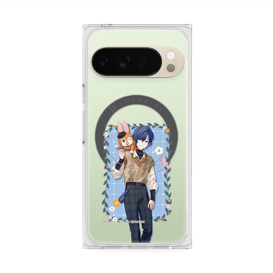 Premium Square Case with Pixelsnap［ Hatsune Miku × Kuppy Ramune - KAITO × Kuppy - Full-body Illustration 1 ］