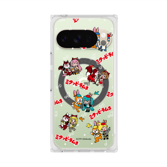 Premium Square Case with Pixelsnap［ Hatsune Miku × Kuppy Ramune - Overall Pattern ］