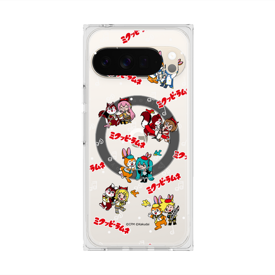 Premium Square Case with Pixelsnap［ Hatsune Miku × Kuppy Ramune - Overall Pattern ］