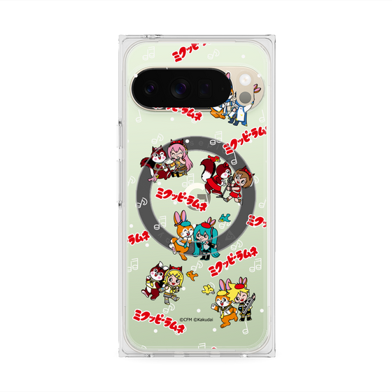Premium Square Case with Pixelsnap［ Hatsune Miku × Kuppy Ramune - Overall Pattern ］