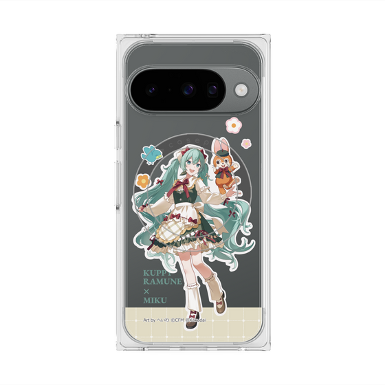 Premium Square Case with Pixelsnap［ Hatsune Miku × Kuppy Ramune - Hatsune Miku × Kuppy - Full-body Illustration 2 ］