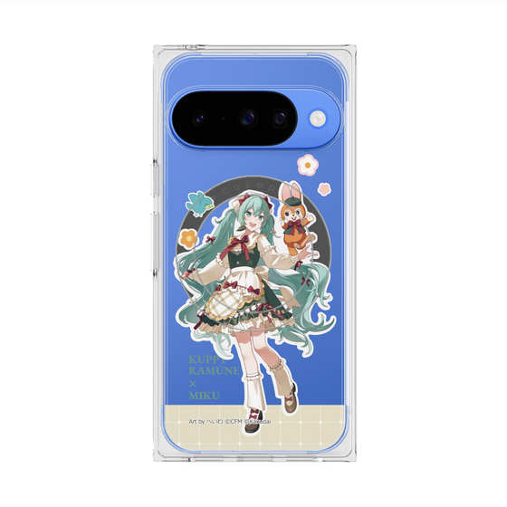Premium Square Case with Pixelsnap［ Hatsune Miku × Kuppy Ramune - Hatsune Miku × Kuppy - Full-body Illustration 2 ］