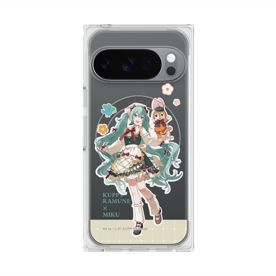 Premium Square Case with Pixelsnap［ Hatsune Miku × Kuppy Ramune - Hatsune Miku × Kuppy - Full-body Illustration 2 ］