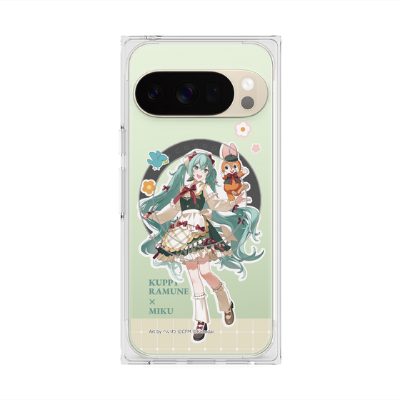 Premium Square Case with Pixelsnap［ Hatsune Miku × Kuppy Ramune - Hatsune Miku × Kuppy - Full-body Illustration 2 ］