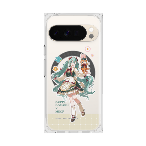 Premium Square Case with Pixelsnap［ Hatsune Miku × Kuppy Ramune - Hatsune Miku × Kuppy - Full-body Illustration 2 ］