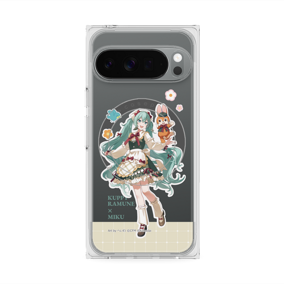 Premium Square Case with Pixelsnap［ Hatsune Miku × Kuppy Ramune - Hatsune Miku × Kuppy - Full-body Illustration 2 ］