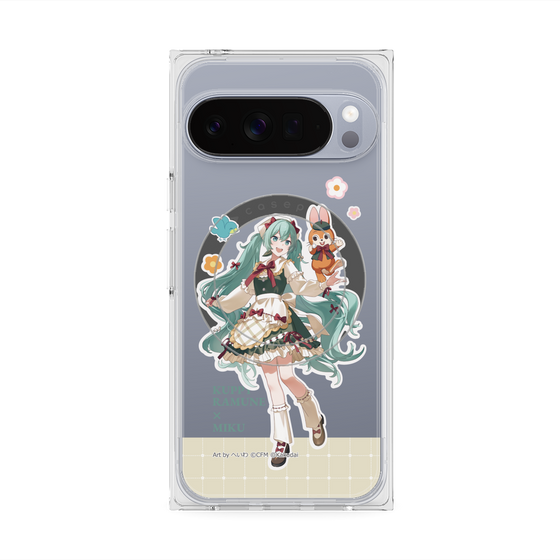 Premium Square Case with Pixelsnap［ Hatsune Miku × Kuppy Ramune - Hatsune Miku × Kuppy - Full-body Illustration 2 ］
