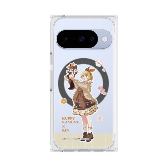 Premium Square Case with Pixelsnap［ Hatsune Miku × Kuppy Ramune - Kagamine Rin × Ram - Full-body Illustration 2 ］
