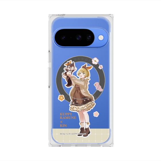 Premium Square Case with Pixelsnap［ Hatsune Miku × Kuppy Ramune - Kagamine Rin × Ram - Full-body Illustration 2 ］