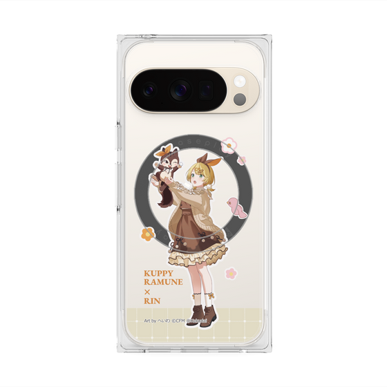 Premium Square Case with Pixelsnap［ Hatsune Miku × Kuppy Ramune - Kagamine Rin × Ram - Full-body Illustration 2 ］