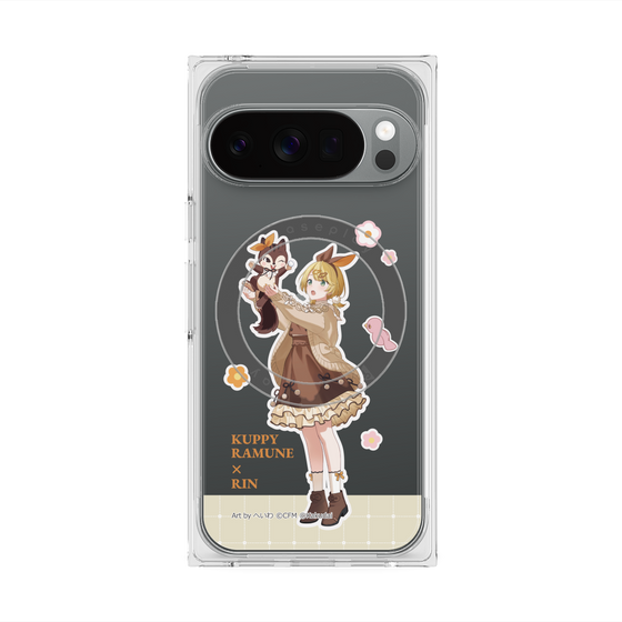 Premium Square Case with Pixelsnap［ Hatsune Miku × Kuppy Ramune - Kagamine Rin × Ram - Full-body Illustration 2 ］