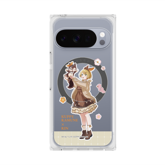 Premium Square Case with Pixelsnap［ Hatsune Miku × Kuppy Ramune - Kagamine Rin × Ram - Full-body Illustration 2 ］