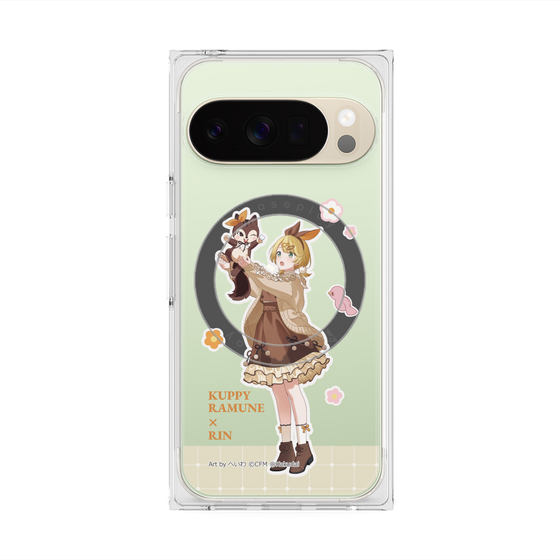 Premium Square Case with Pixelsnap［ Hatsune Miku × Kuppy Ramune - Kagamine Rin × Ram - Full-body Illustration 2 ］