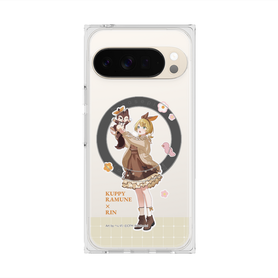 Premium Square Case with Pixelsnap［ Hatsune Miku × Kuppy Ramune - Kagamine Rin × Ram - Full-body Illustration 2 ］
