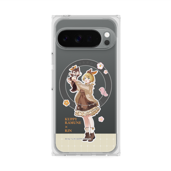 Premium Square Case with Pixelsnap［ Hatsune Miku × Kuppy Ramune - Kagamine Rin × Ram - Full-body Illustration 2 ］