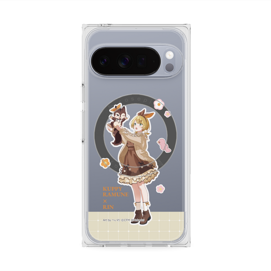 Premium Square Case with Pixelsnap［ Hatsune Miku × Kuppy Ramune - Kagamine Rin × Ram - Full-body Illustration 2 ］