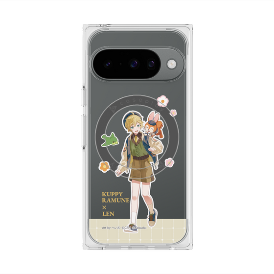 Premium Square Case with Pixelsnap［ Hatsune Miku × Kuppy Ramune - Kagamine Len × Kuppy - Full-body Illustration 2 ］