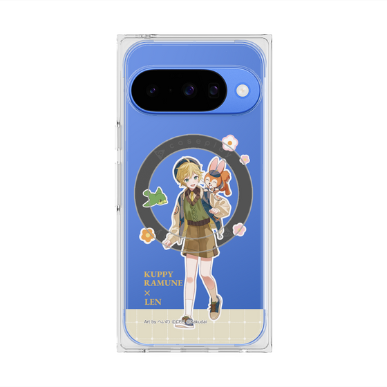 Premium Square Case with Pixelsnap［ Hatsune Miku × Kuppy Ramune - Kagamine Len × Kuppy - Full-body Illustration 2 ］
