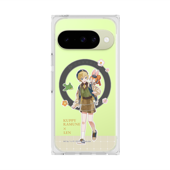 Premium Square Case with Pixelsnap［ Hatsune Miku × Kuppy Ramune - Kagamine Len × Kuppy - Full-body Illustration 2 ］