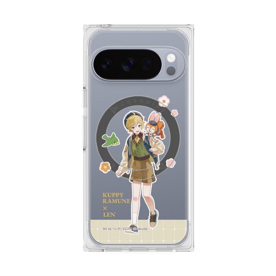 Premium Square Case with Pixelsnap［ Hatsune Miku × Kuppy Ramune - Kagamine Len × Kuppy - Full-body Illustration 2 ］