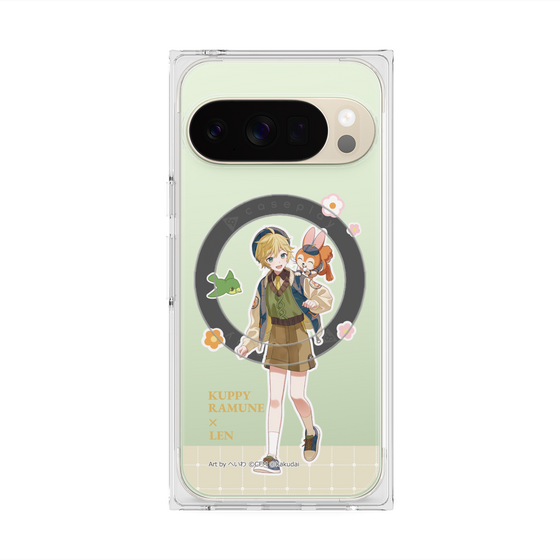 Premium Square Case with Pixelsnap［ Hatsune Miku × Kuppy Ramune - Kagamine Len × Kuppy - Full-body Illustration 2 ］
