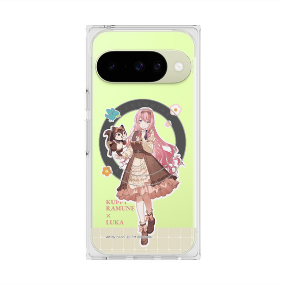 Premium Square Case with Pixelsnap［ Hatsune Miku × Kuppy Ramune - Megurine Luka × Ram - Full-body Illustration 2 ］
