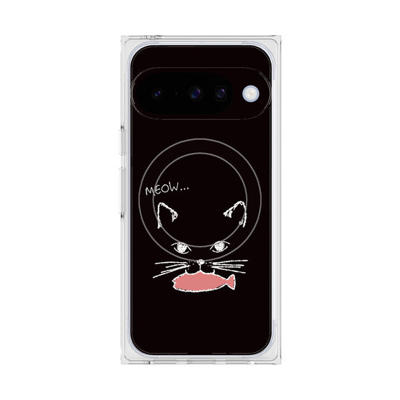 Premium Square Case with Pixelsnap［ Very Greedy Cat - Black ］