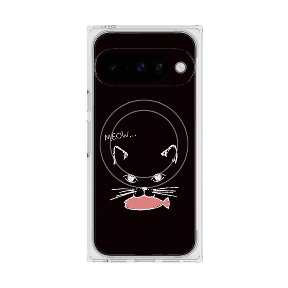 Premium Square Case with Pixelsnap［ Very Greedy Cat - Black ］