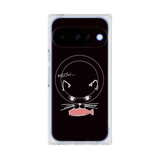 Premium Square Case with Pixelsnap［ Very Greedy Cat - Black ］