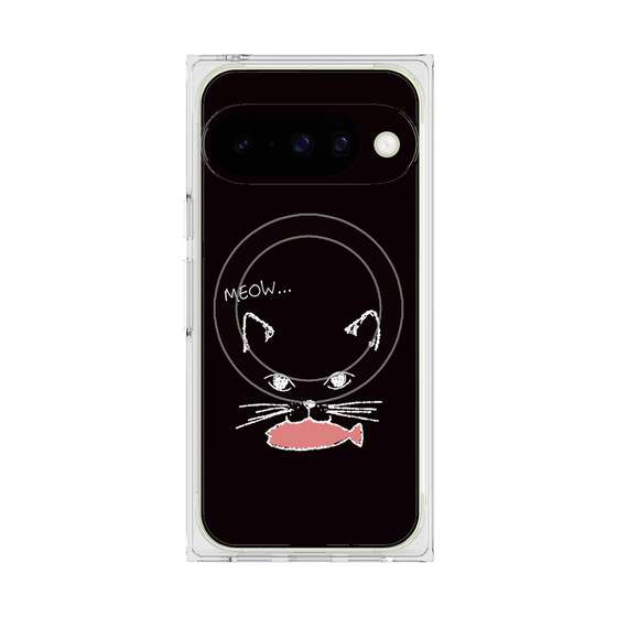 Premium Square Case with Pixelsnap［ Very Greedy Cat - Black ］