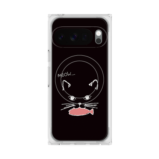 Premium Square Case with Pixelsnap［ Very Greedy Cat - Black ］