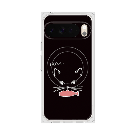 Premium Square Case with Pixelsnap［ Very Greedy Cat - Black ］