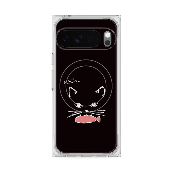 Premium Square Case with Pixelsnap［ Very Greedy Cat - Black ］
