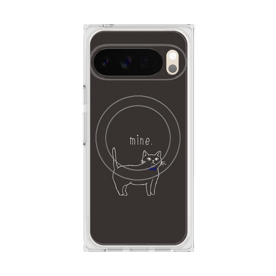 Premium Square Case with Pixelsnap［ Bow Tie Cat - Black ］