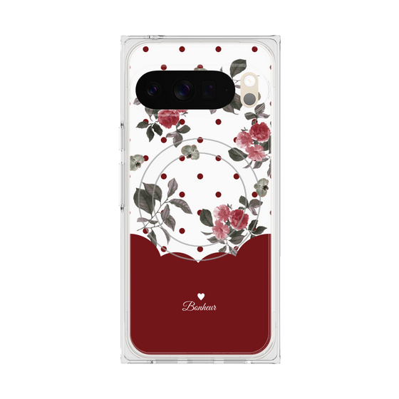 Premium Square Case with Pixelsnap［ Twin Dot Flower - Red ］