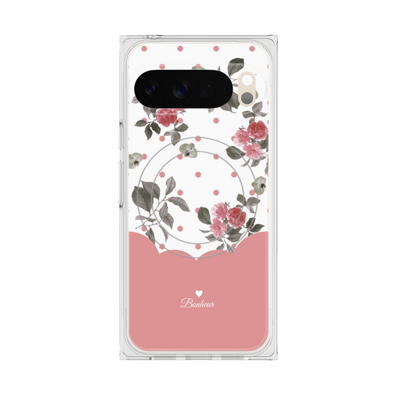 Premium Square Case with Pixelsnap［ Twin Dot Flower - Pink ］