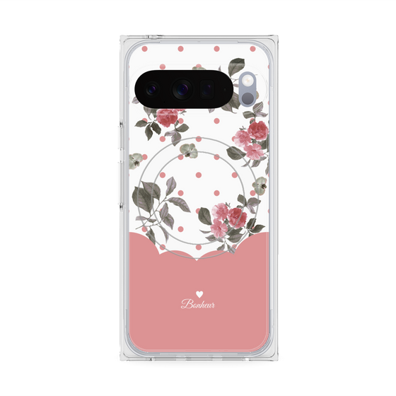 Premium Square Case with Pixelsnap［ Twin Dot Flower - Pink ］