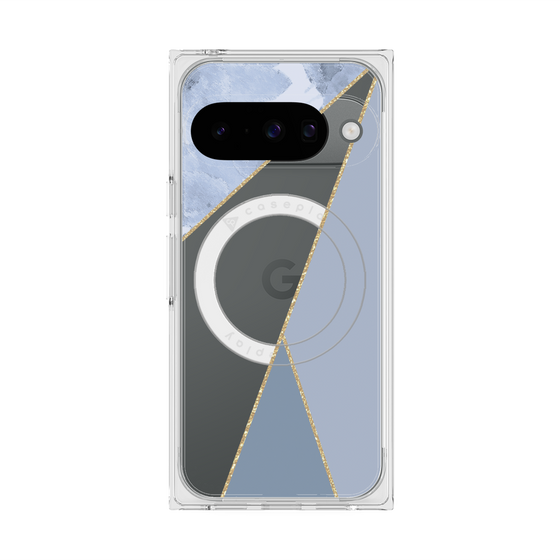 Premium Square Case with Pixelsnap［ Marble Triangle Palette - Blue ］