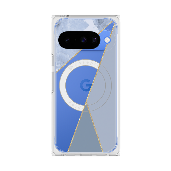 Premium Square Case with Pixelsnap［ Marble Triangle Palette - Blue ］