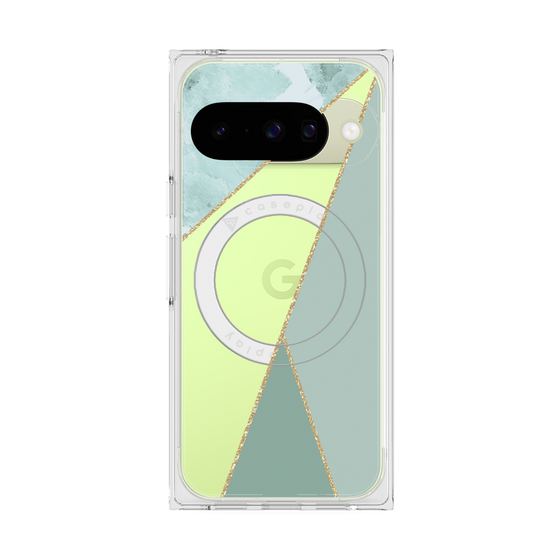 Premium Square Case with Pixelsnap［ Marble Triangle Palette - Green ］