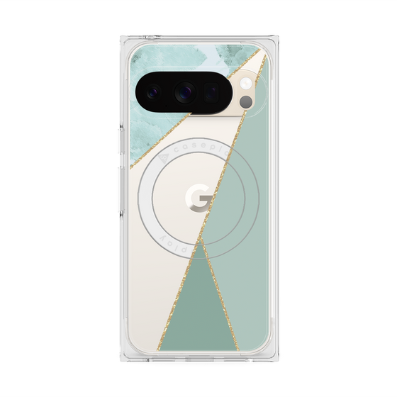 Premium Square Case with Pixelsnap［ Marble Triangle Palette - Green ］