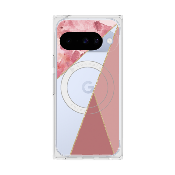 Premium Square Case with Pixelsnap［ Marble Triangle Palette - Pink ］