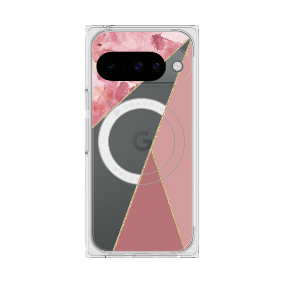 Premium Square Case with Pixelsnap［ Marble Triangle Palette - Pink ］