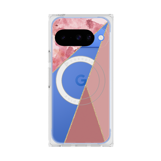 Premium Square Case with Pixelsnap［ Marble Triangle Palette - Pink ］